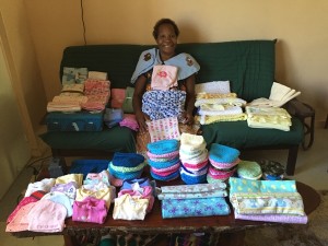 Mama buried under donated items